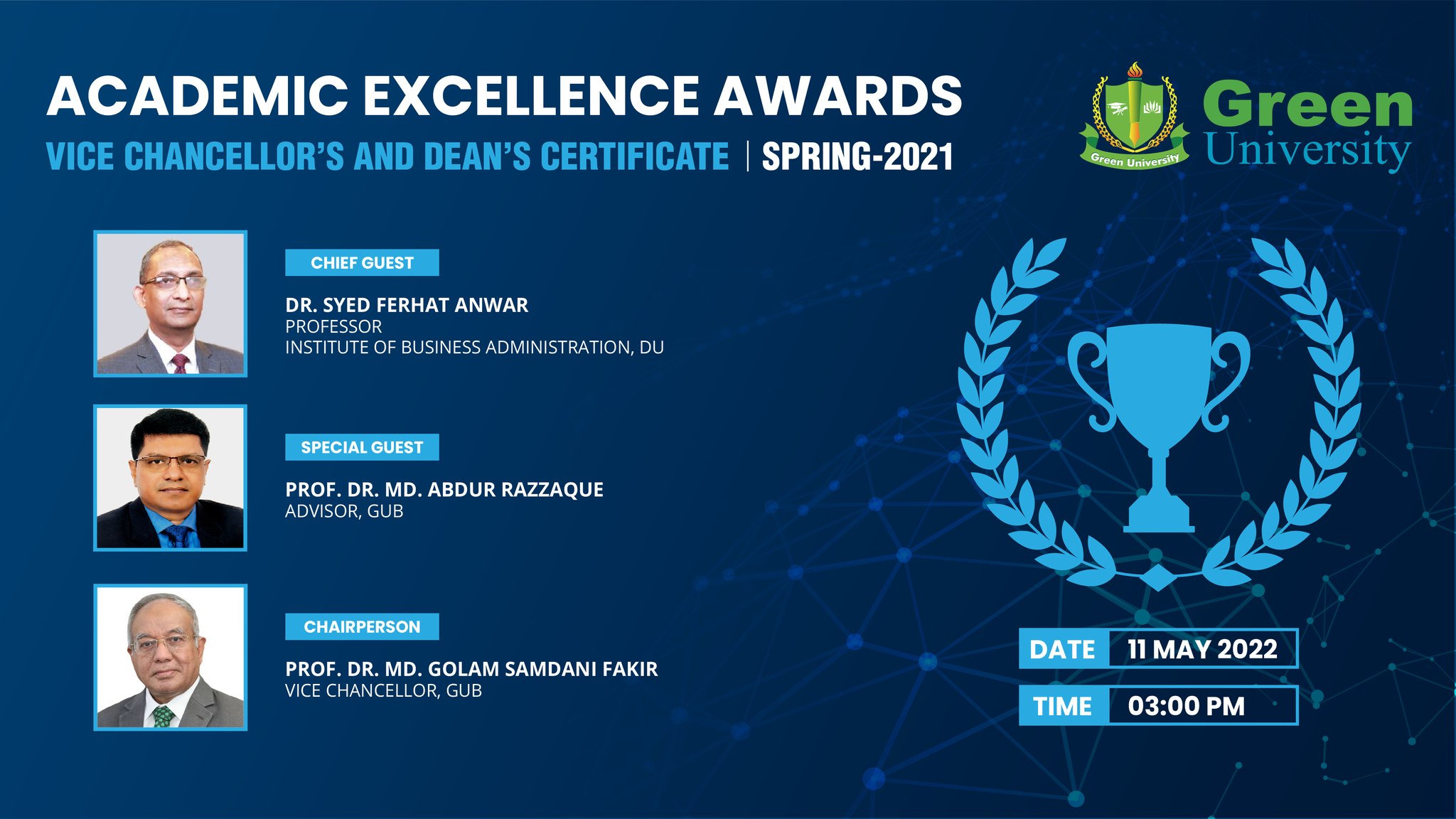 Academic Excellence Awards: Vice-Chancellor’s and Dean’s Certificate Distribution - Spring Semester 2021