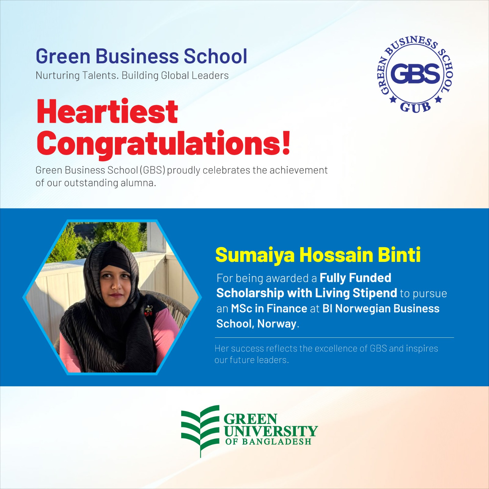 Success Story: Sumaiya Hossain Binti, Making GBS Proud