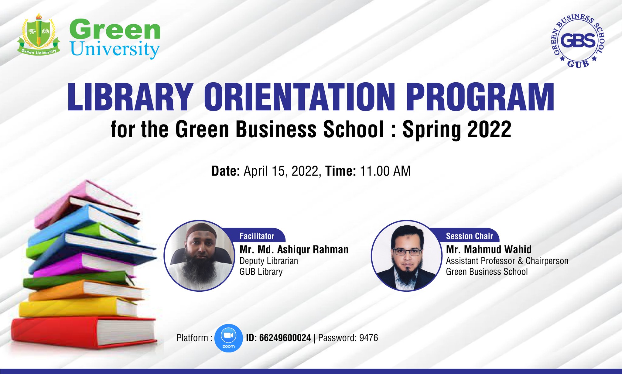 Library Orientation Program for GBS: Spring 2022