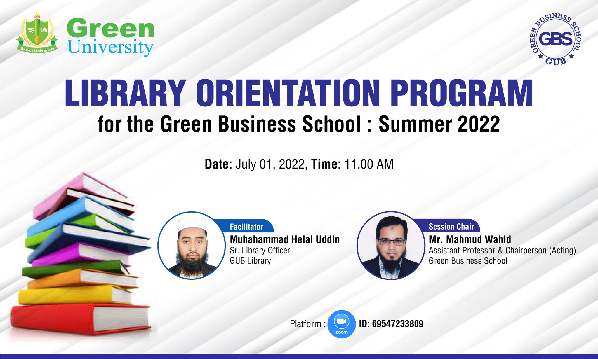 LIBRARY ORIENTATION PROGRAM for Green Business School: Summer-2022
